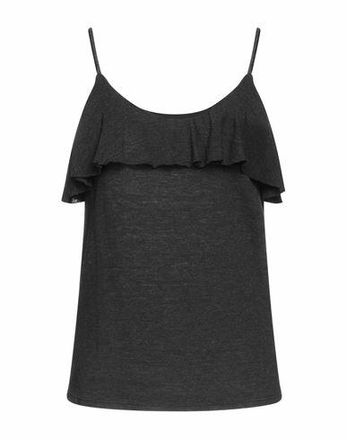 Lanston Woman Top Steel grey Polyester, Cotton, Rayon Cover