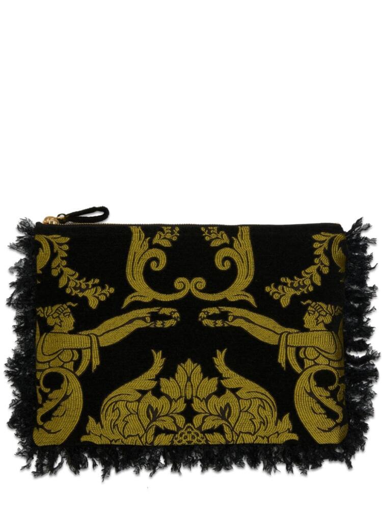 La DoubleJ cherub-print clutch bag - Black Cover