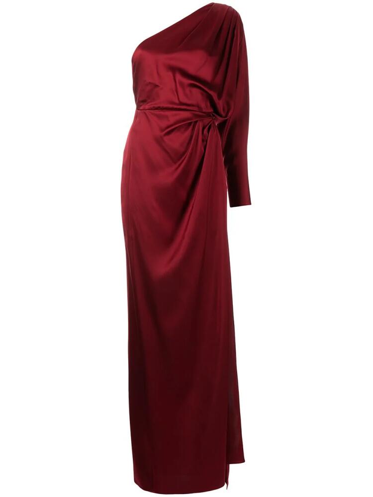 Michelle Mason twist-detail silk gown - Red Cover