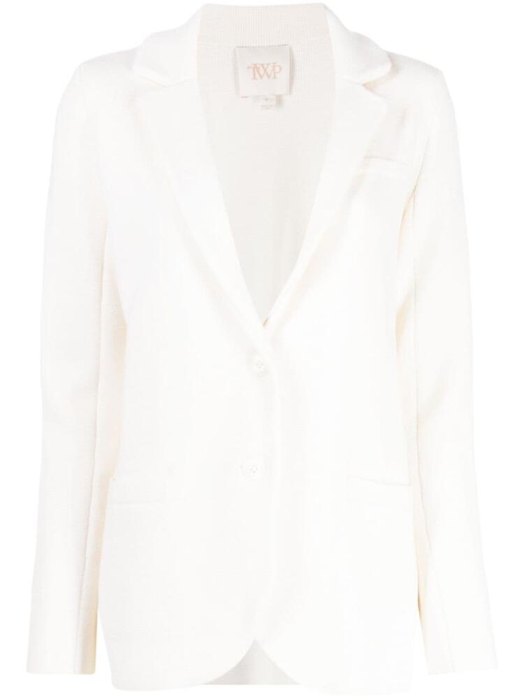 TWP single-breasted ribbed-knit blazer - Neutrals Cover