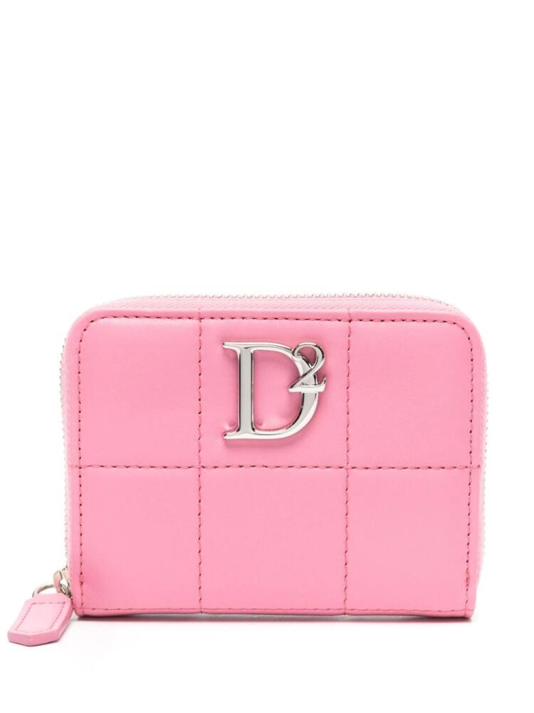 DSQUARED2 logo-plaque quilted wallet - Pink Cover