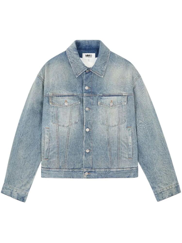 MM6 Maison Margiela stitch-detail denim jacket - Blue Cover