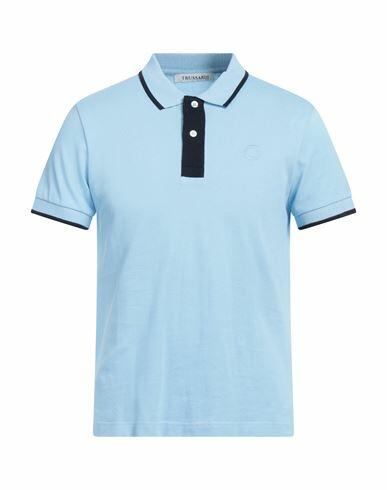 Trussardi Man Polo shirt Sky blue Cotton Cover