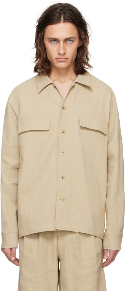 LE17SEPTEMBRE Beige Dropped Shoulder Shirt Cover