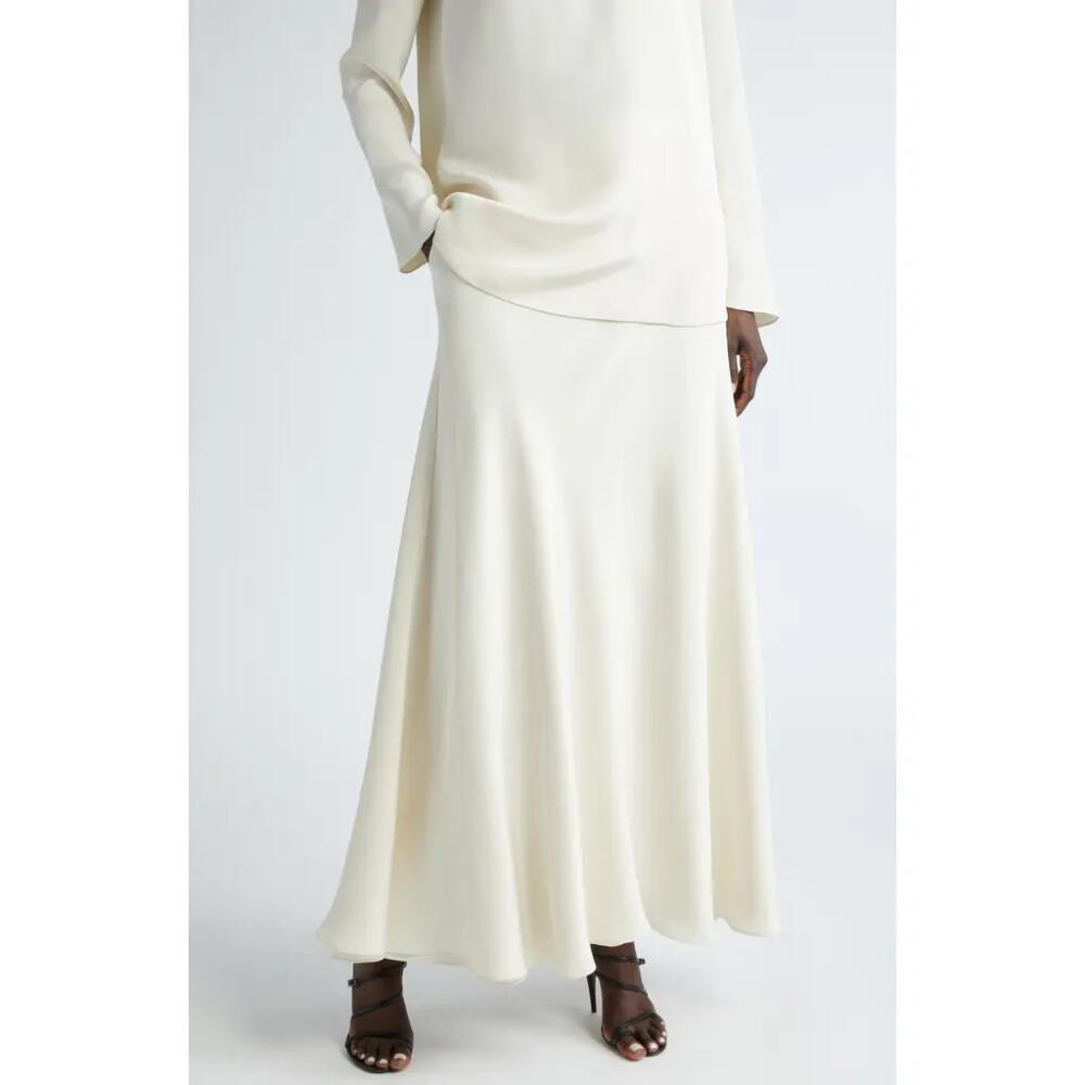 Brandon Maxwell The Millie Silk Crepe Maxi Skirt in Ivory Cover