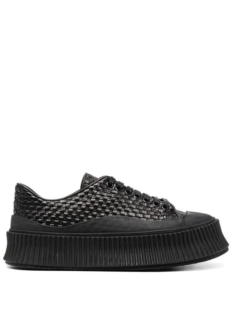 Jil Sander woven leather sneakers - Black Cover