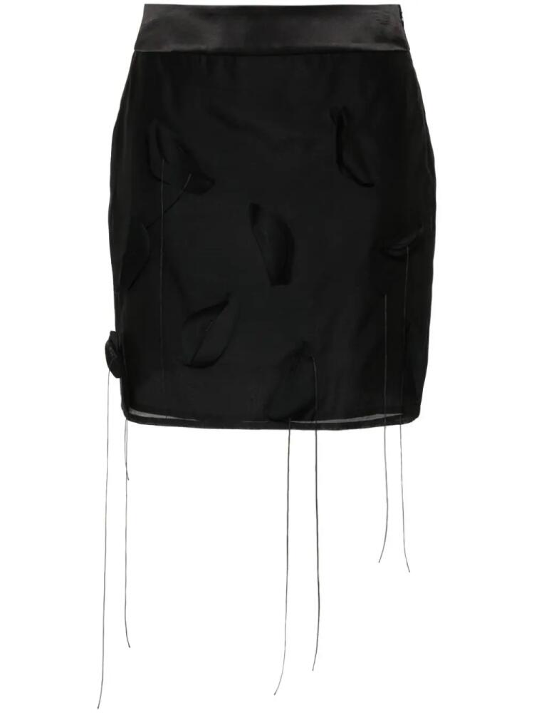 Peserico appliqué-detail organza mini skirt - Black Cover