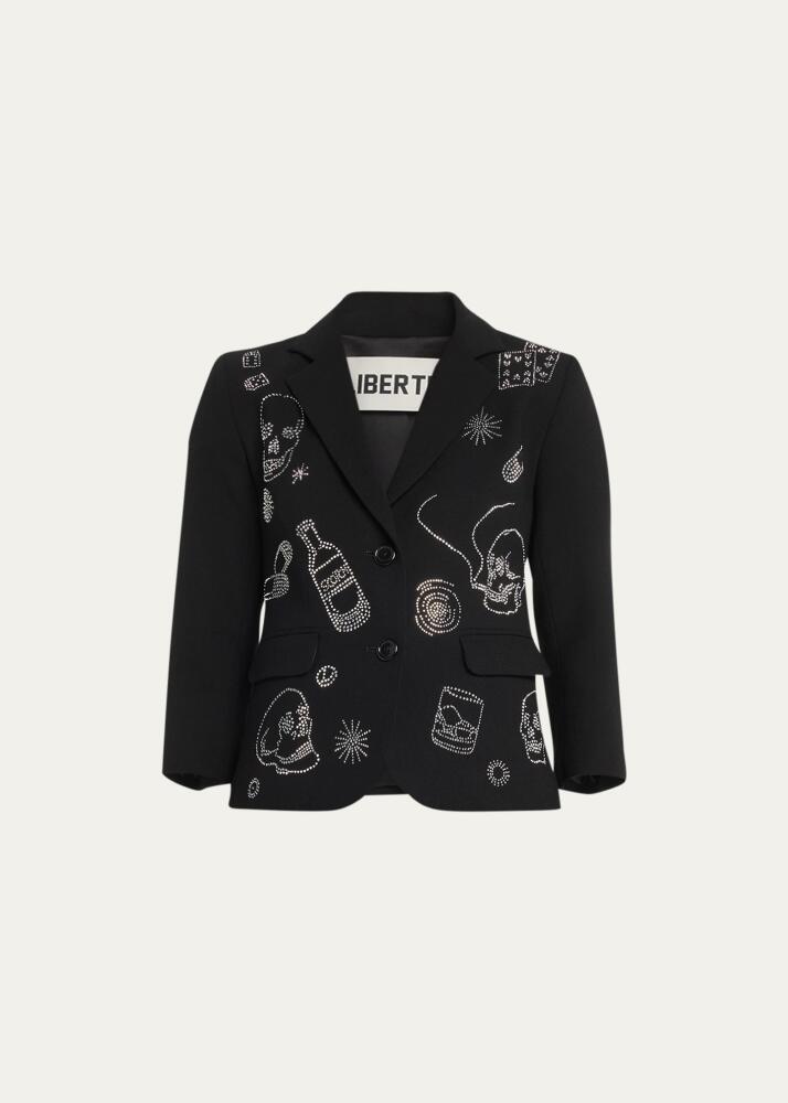 Libertine Party Skulls Gabardine Blazer, Black Cover