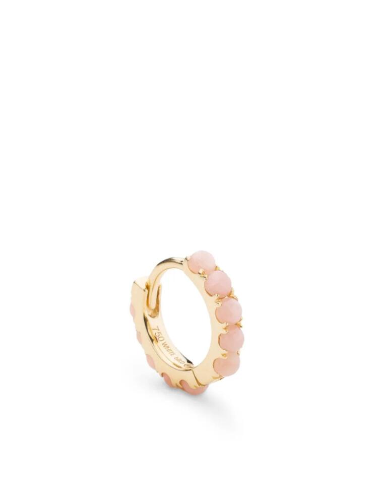 We by WHITEbIRD 18kt yellow-gold Ismène pink opal hoop earring Cover