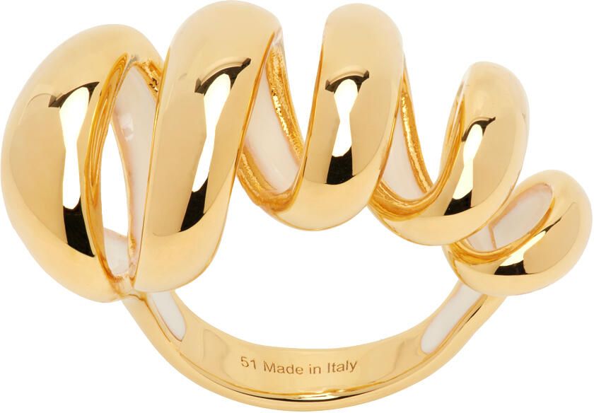 Lanvin Gold Melodie Ribbon Ring Cover