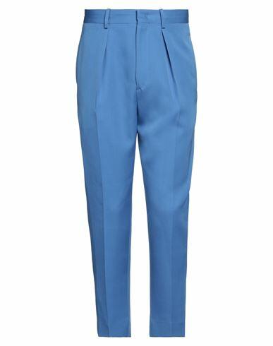 Isabel Marant Man Pants Light blue Linen, Polyurethane Cover