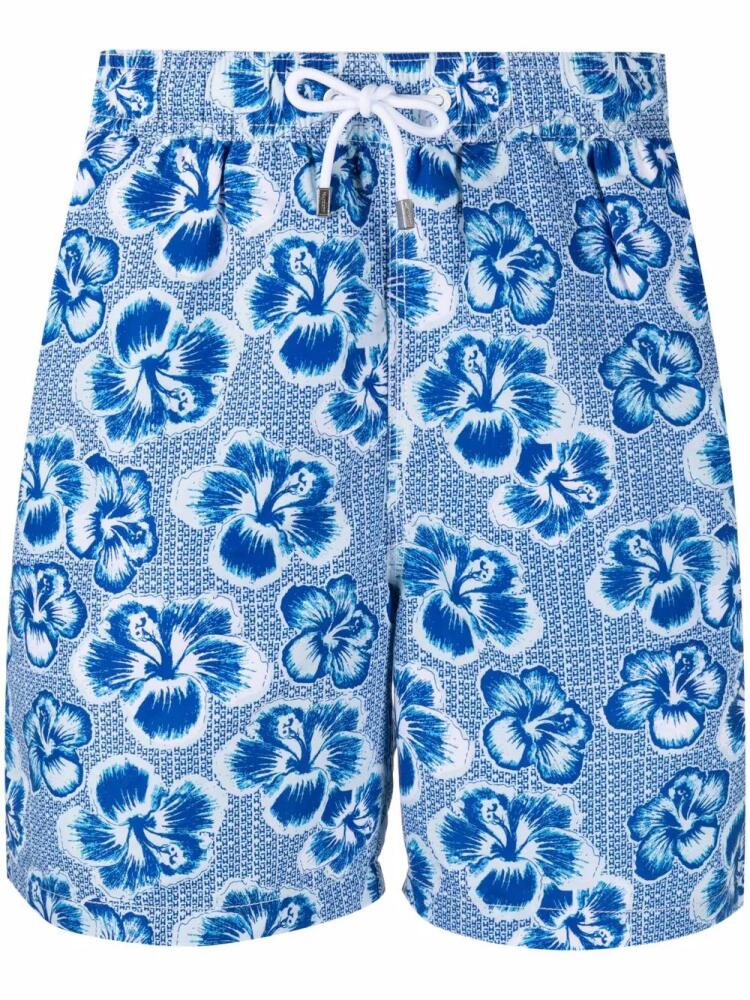 Hackett floral-print drawstring-waist swim shorts - Blue Cover