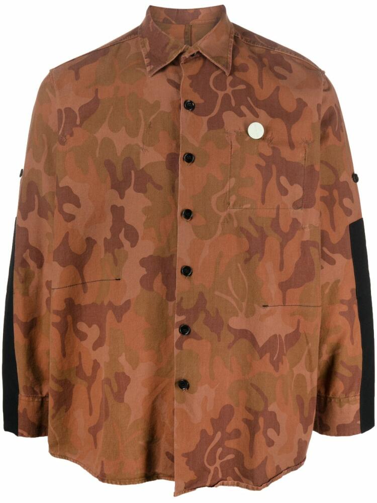 OAMC camouflage-pattern shirt - Orange Cover