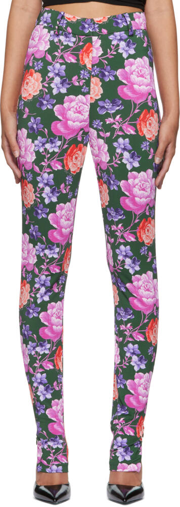 Magda Butrym Green Floral Leggings Cover