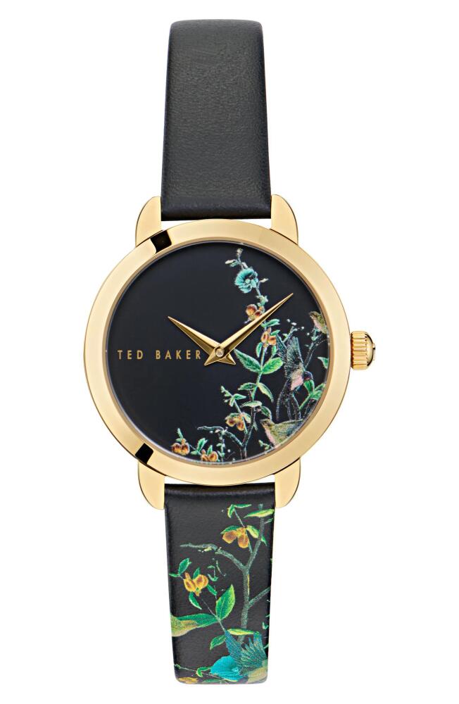 Ted Baker London Floral Watch, 14mm in Black Cover