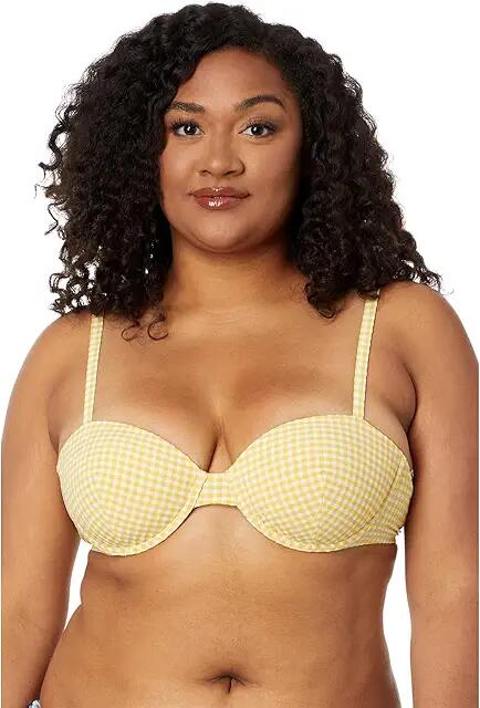 Madewell Ribbed Balconette Bikini Top (Chamomile Tea) Women's Swimwear Cover