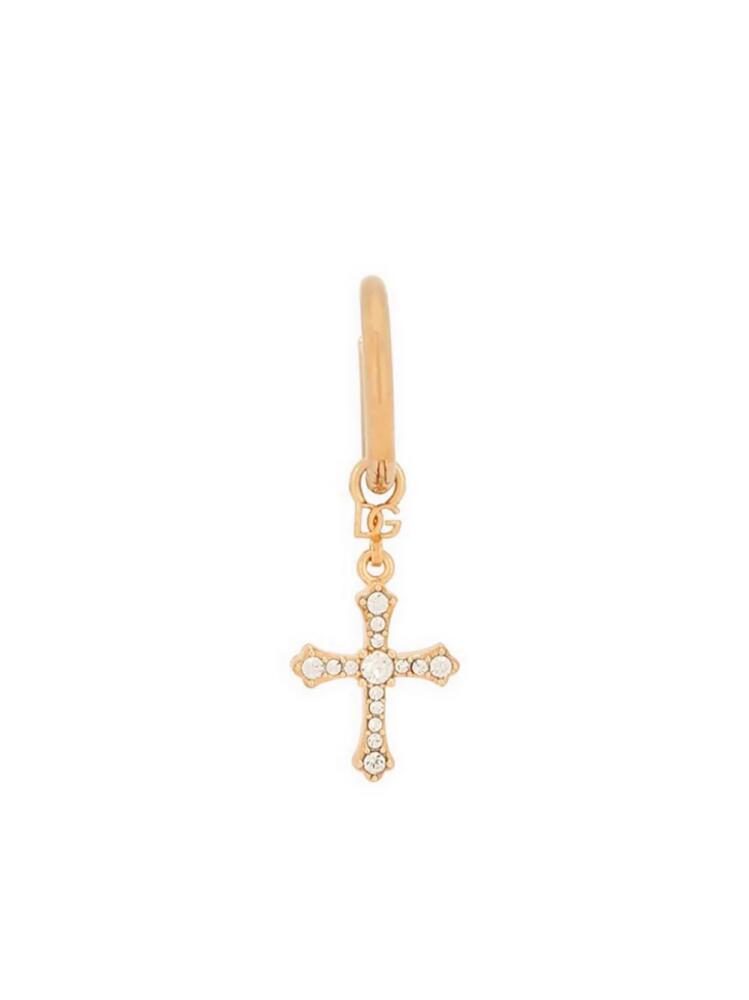 Dolce & Gabbana cross-pendant hoop earring - Gold Cover