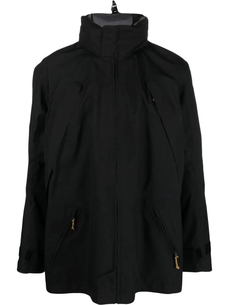 GR10K high-neck zip-fastening parka jacket - Black Cover