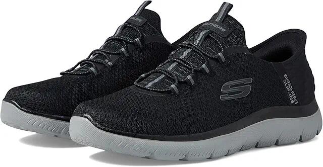 SKECHERS Summits High Range Hands Free Slip-Ins (Black/Charcoal) Men's Shoes Cover