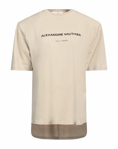 Alexandre Vauthier Woman T-shirt Beige Cotton Cover