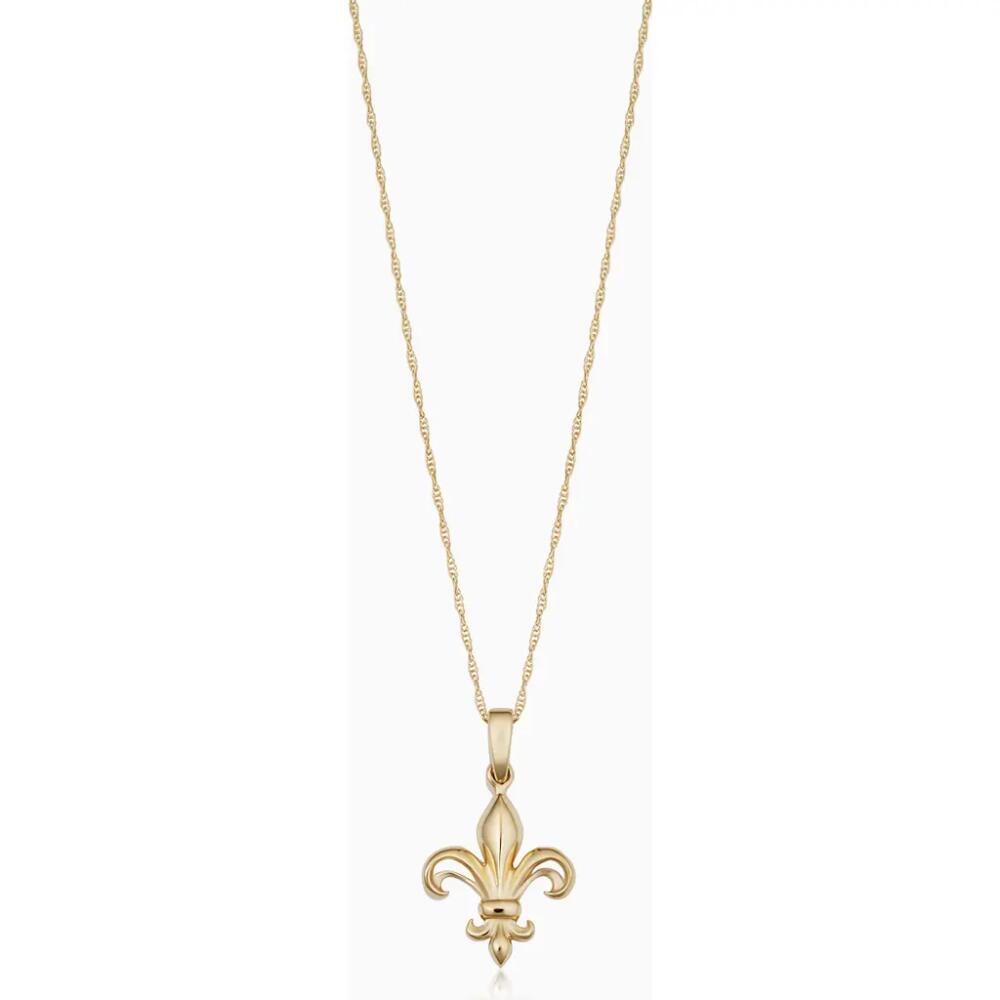 Oradina 14K Yellow Gold Fleur De Lis Pendant Necklace Cover