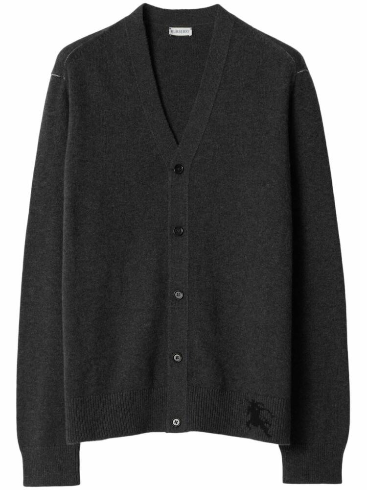 Burberry EKD logo-intarsia cashmere cardigan - Grey Cover