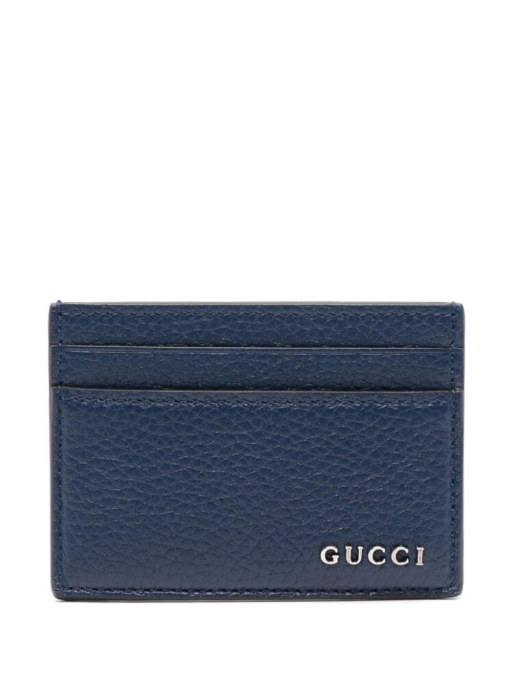 Gucci logo-plaque leather cardholder - Blue Cover