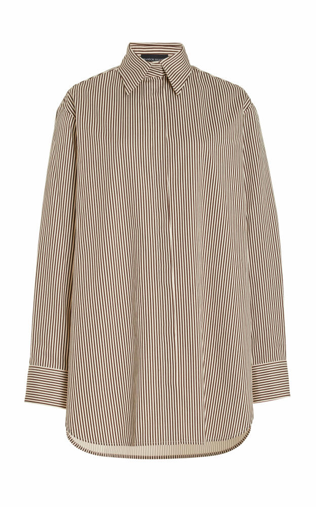 Brandon Maxwell - The Phillippa Striped Cotton Twill Mini Shirt Dress - Stripe Cover