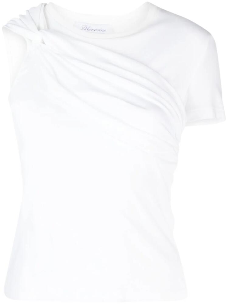 Blumarine twist-detail cotton T-shirt - White Cover