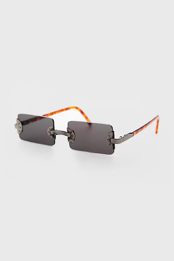 Sunglass Museum Vintage Rebel Rimless Rectangular Sunglasses in Gunmetal/Gray Cover