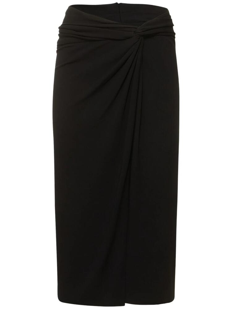 MICHAEL KORS COLLECTION Draped Matte Viscose Jersey Midi Skirt Cover