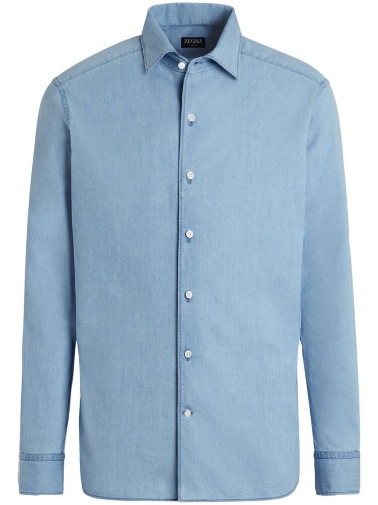 Zegna bleached-denim shirt - Blue Cover