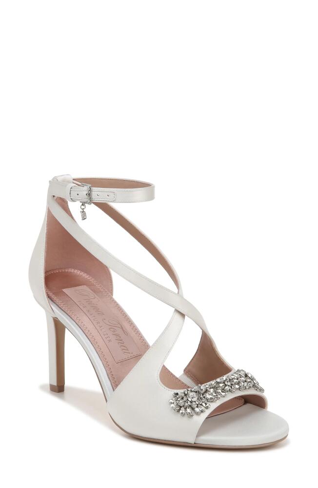 Pnina Tornai for Naturalizer Amor Ankle Strap Sandal in White Fabric Cover