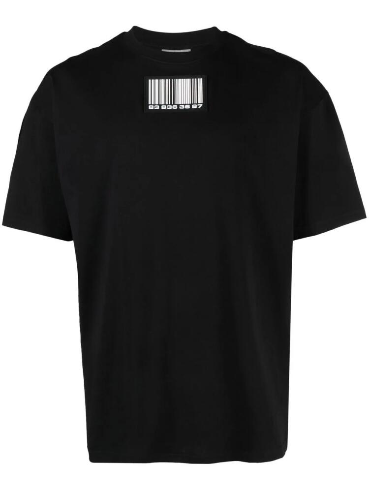 VTMNTS barcode patch-detail T-shirt - Black Cover