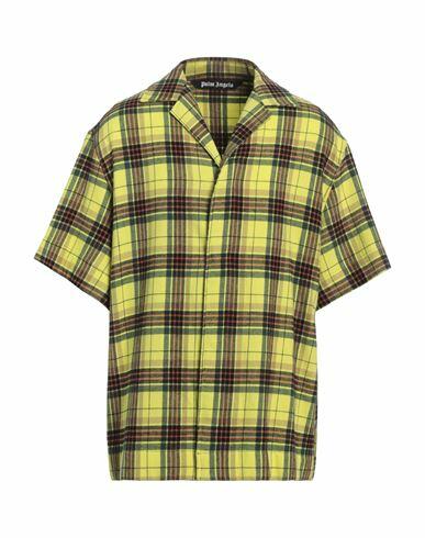 Palm Angels Man Shirt Yellow Cotton, Polyester Cover