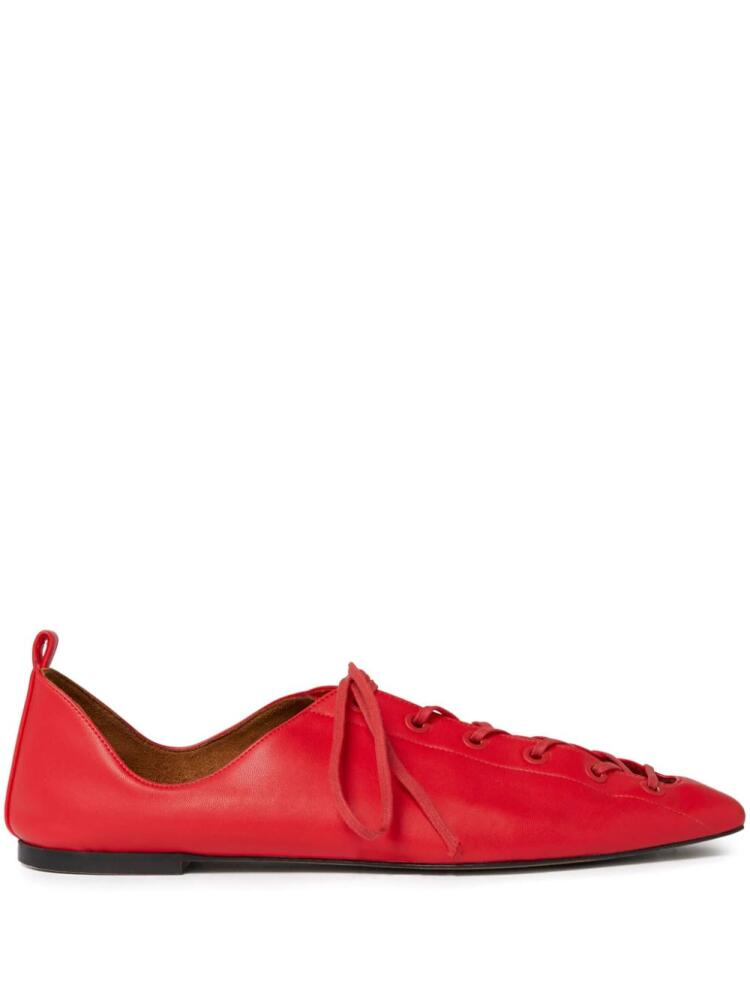 Stella McCartney lace-up faux-leather shoes - Red Cover