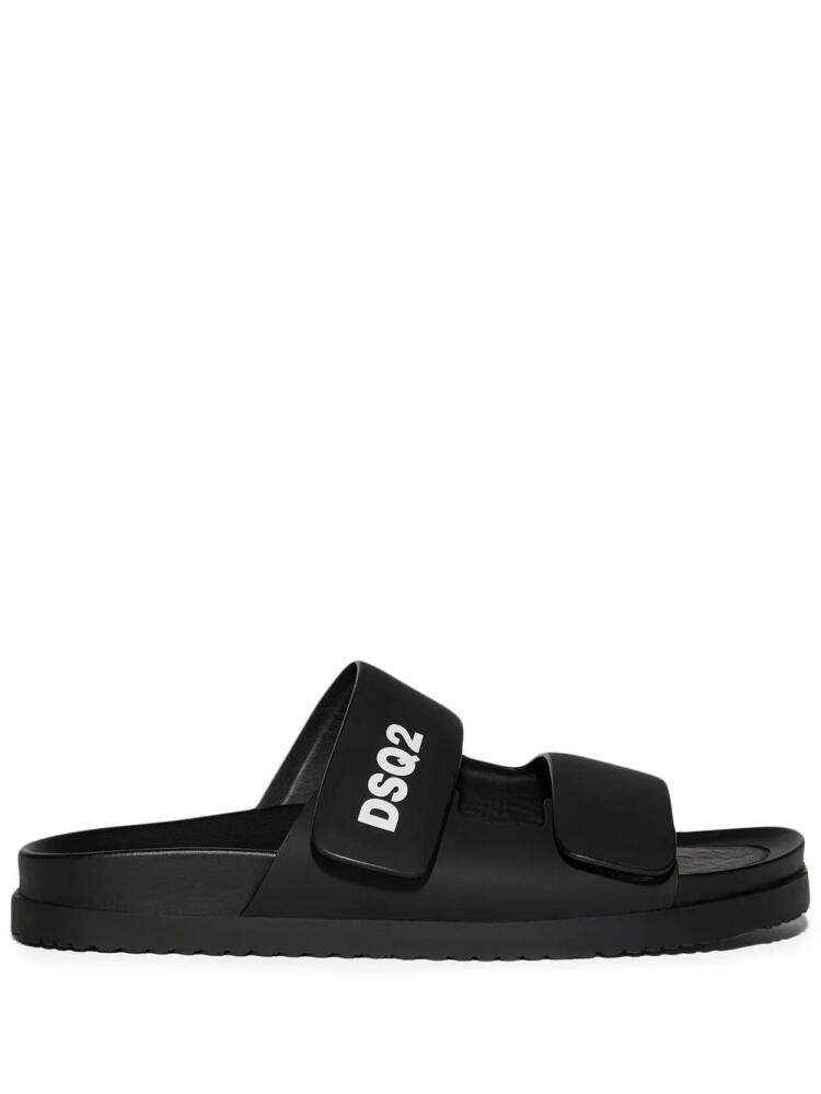 DSQUARED2 touch-strap calf-leather sandals - Black Cover