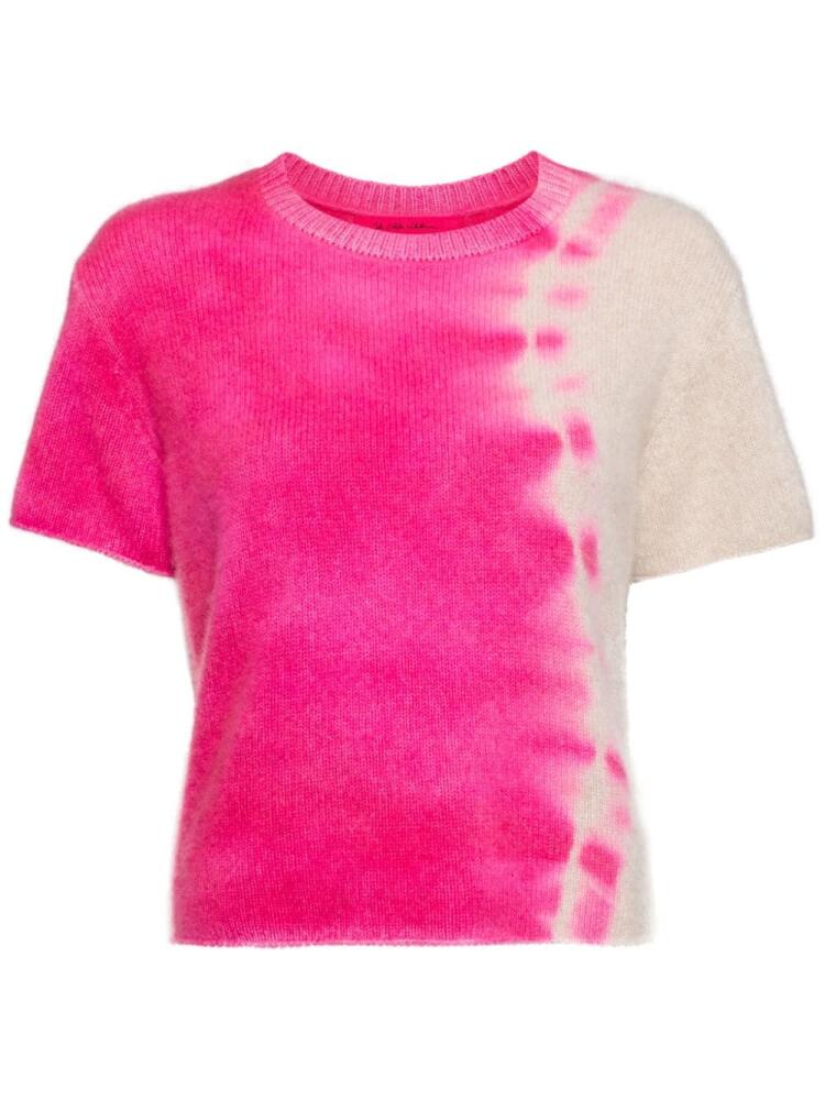 The Elder Statesman tie-dye knitted cashmere top - Pink Cover