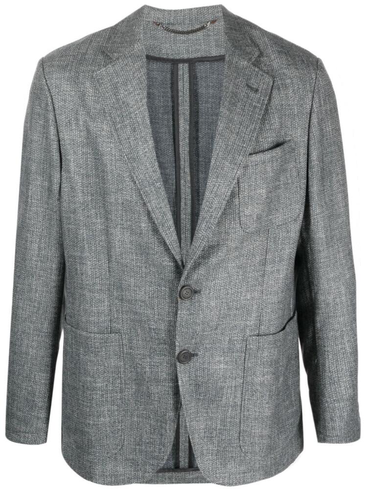 Canali single-breasted wool-blend blazer - Blue Cover