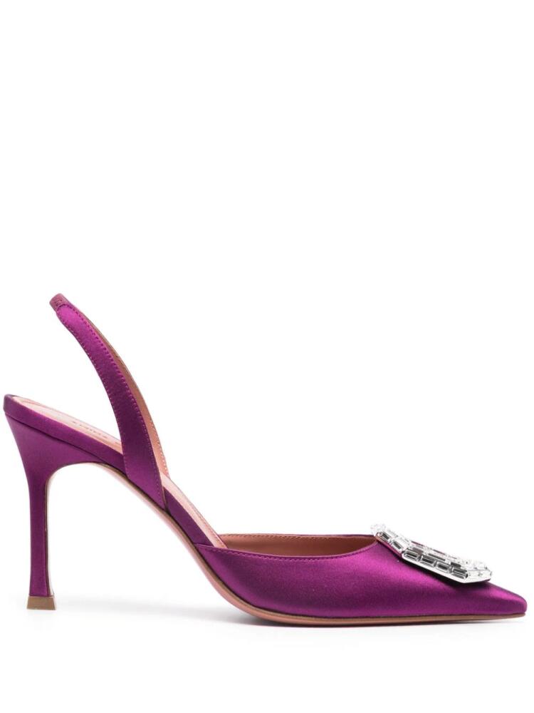 Amina Muaddi Camelia 90mm crystal-embellished pumps - Purple Cover