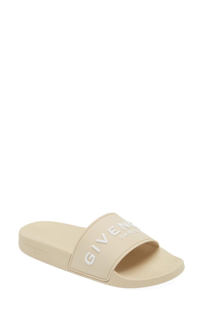 Givenchy Logo Slide Sandal in Light Beige Cover