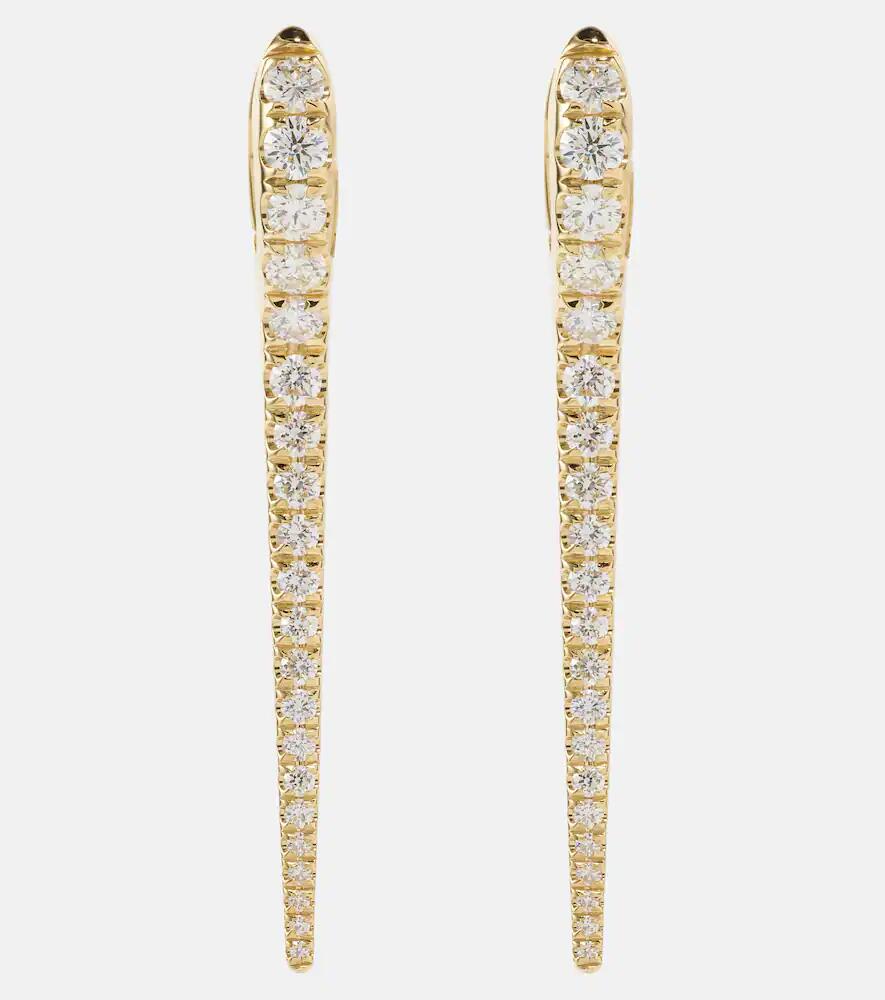 Melissa Kaye Lola Needle Medium 18kt gold earrings with diamonds Cover