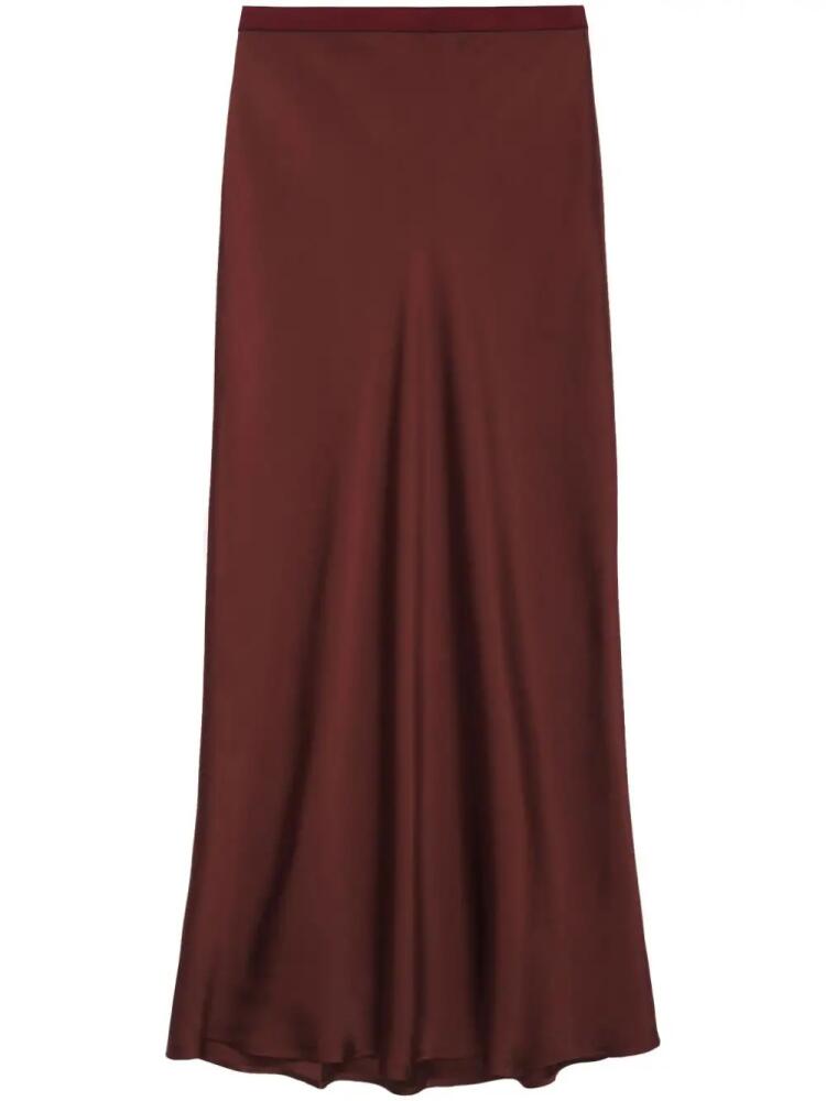 ANINE BING Bar silk high-waisted skirt - Brown Cover