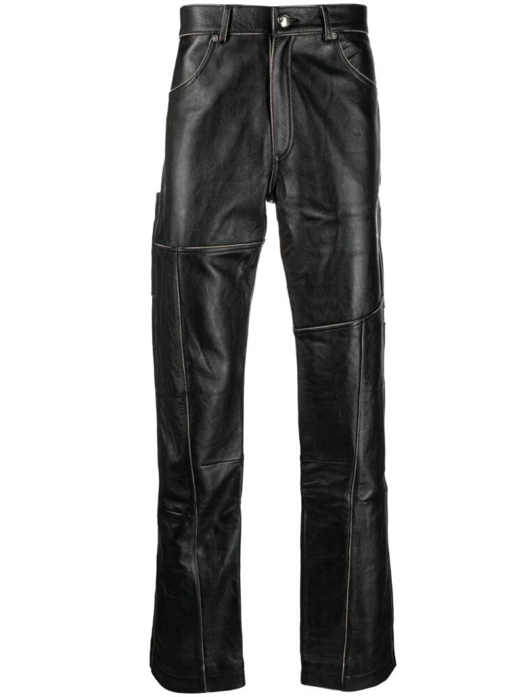 Andersson Bell leather straight-leg trousers - Black Cover