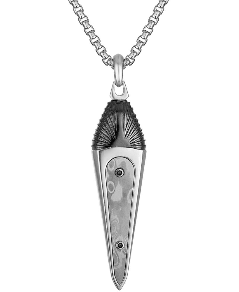 Bulova Men's Damascus Sword Pendant Necklace in Sterling Silver-Plate, 24" + 2" extender Cover