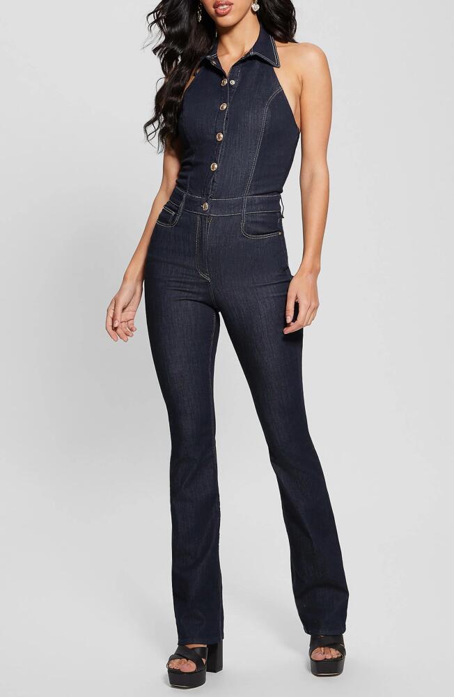 GUESS Giada Halter Denim Jumpsuit in Blue Cover