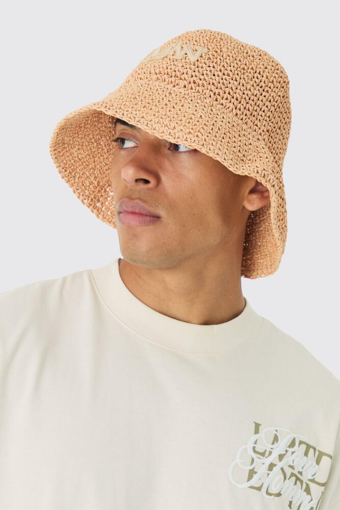 boohoo Mens Man Raffia Bucket Hat In Natural - Beige Cover