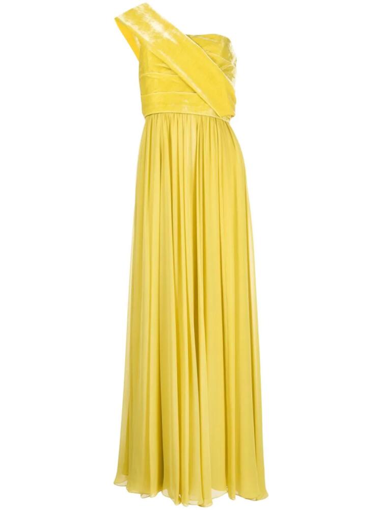 Elie Saab one-shoulder silk gown - Yellow Cover