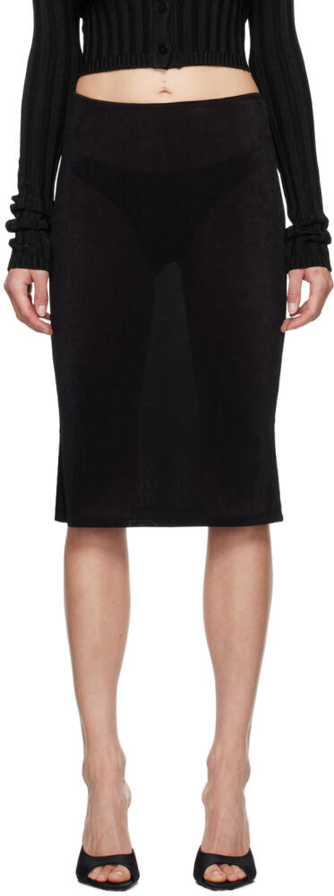 GUIZIO Black Selene Midi Skirt Cover