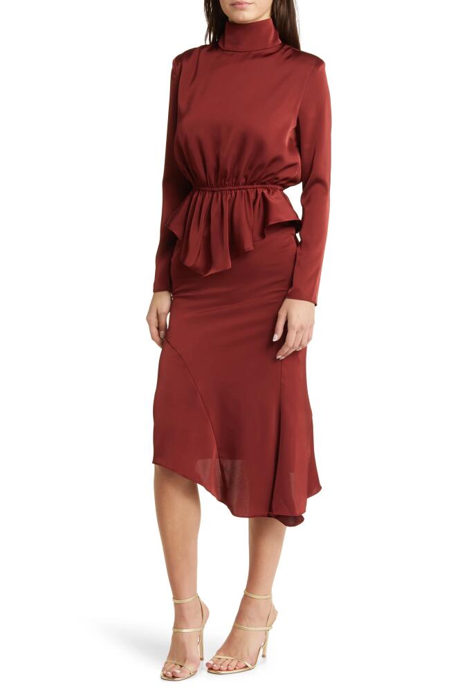 NIKKI LUND Roxy Long Sleeve Top & Asymmetric Hem Skirt in Burgundy Cover